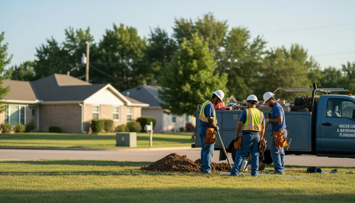 Residential water line and bathroom plumbing service in Rotan, TX